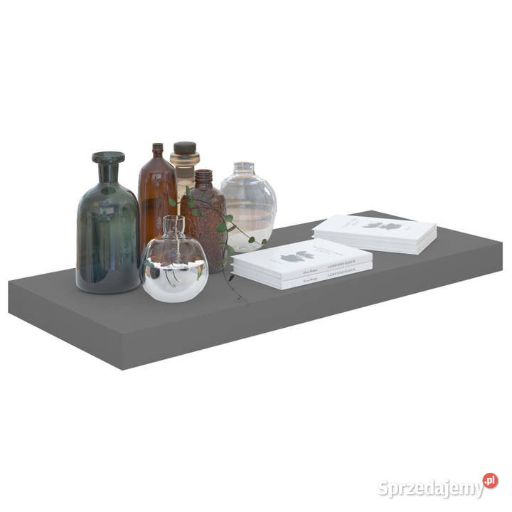 Półka ścienna wysoki połysk szara 60x235x38 MDF mazowieckie