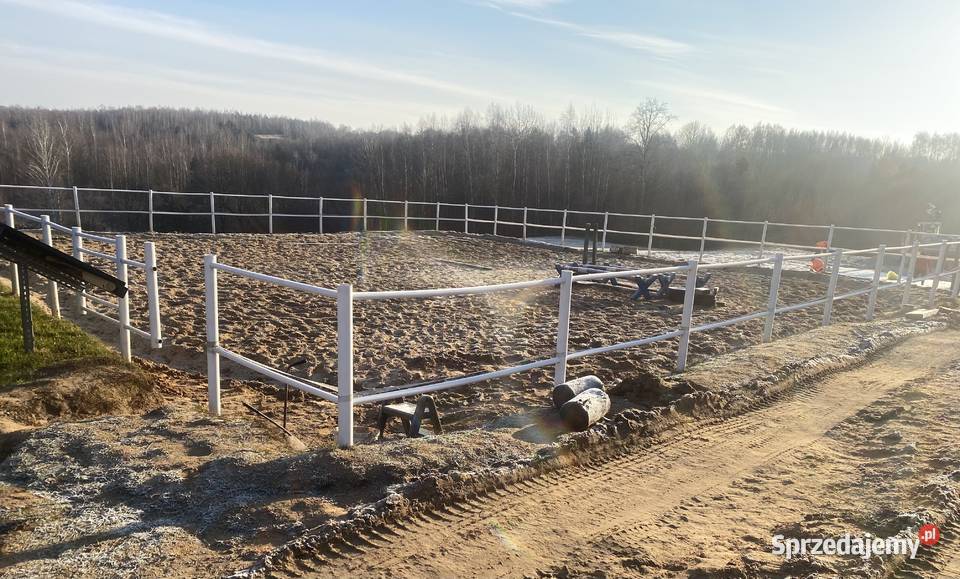 Ogrodzenie koni białe pcv słupki lonżownik sprzedam