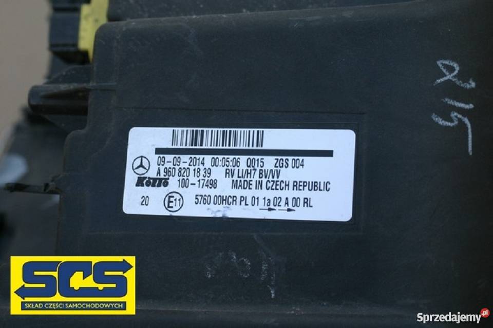 MERCEDES ANTOS W960 REFLEKTOR LAMPA LEWA Bieleń