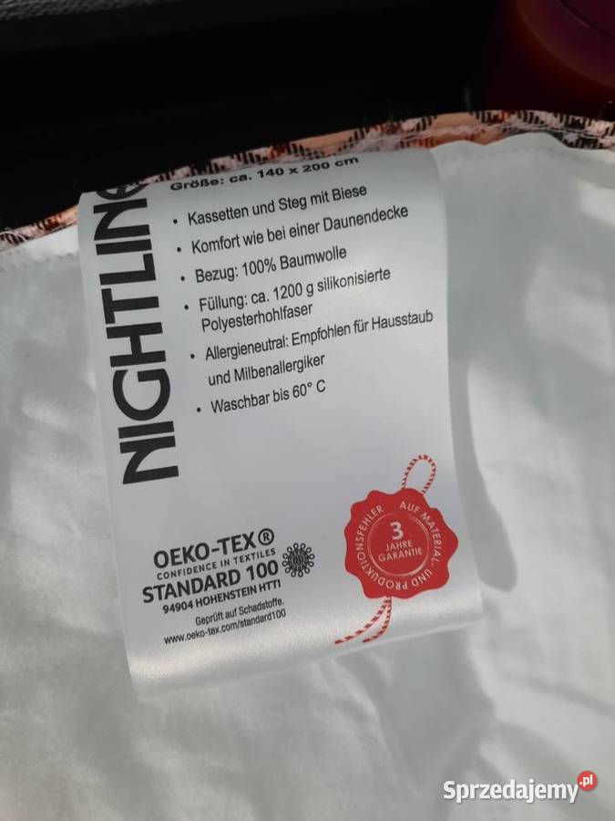 140x200 Kołdra wysokiej jakości 1200g Germany Szczerbice