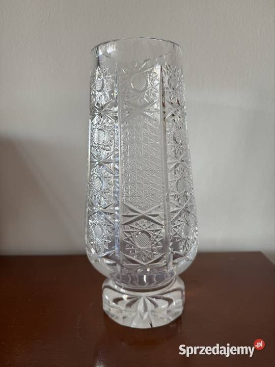 Wazon kryształowy z czasów PRL ciężki wysoki 255 Częstochowa sprzedam