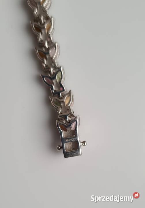 Srebra bransoletka z turmalinami kolorowymi mazowieckie Otwock