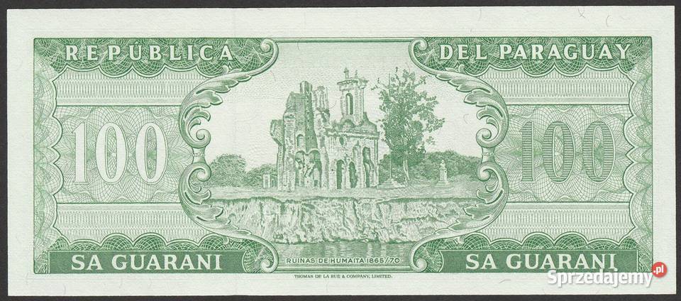 Paragwaj	100 guaranies	1982 STAN BANKOWY UNC Antyki, Sztuka, Kolekcje Łódź
