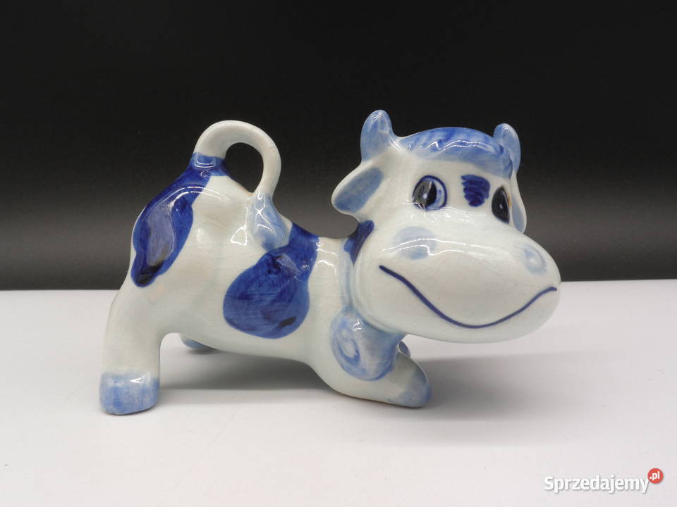 Figurka Krówka Delfts Blauw Ręcznie Malowana Raszków