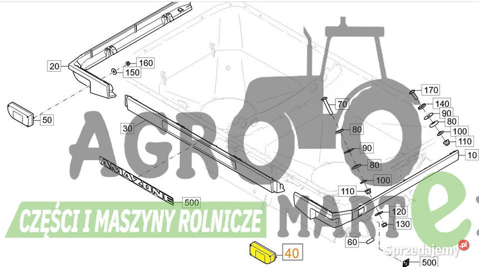 NA181 LAMPA TYLNA RH AMAZONE Pozostałe Wichrów