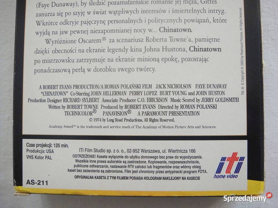 Chinatown Hity światowego kina kaseta video VHS Kielce