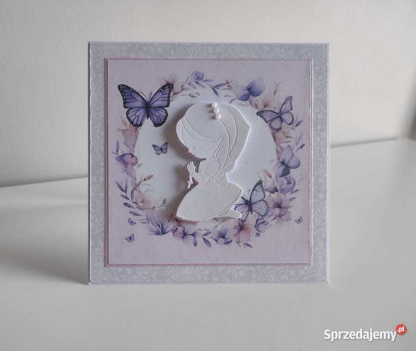 Kartka ręcznie robiona Komunia Święta łódzkie Łódź