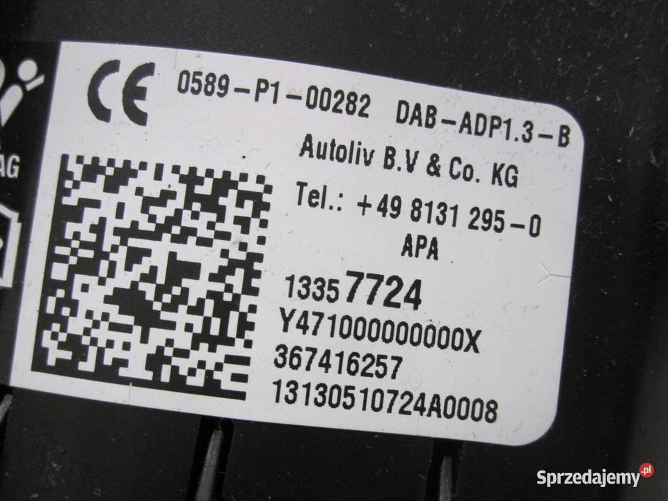 OPEL ADAM 13r AIRBAG poduszka kierowcy 13357724 osobowe
