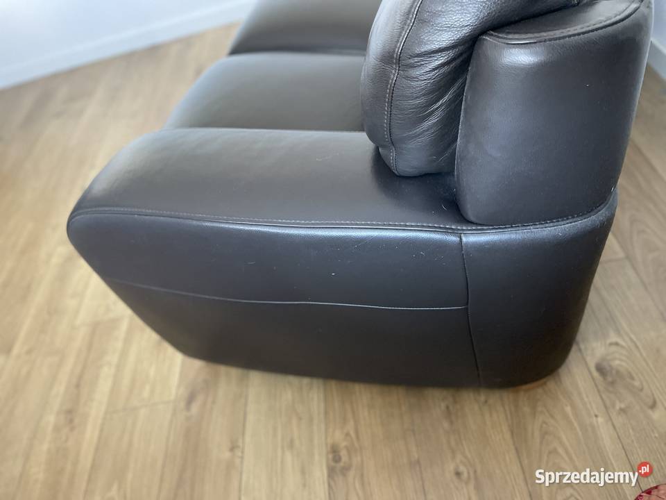 Komplet skórzany rozkładana kanapa i fotel Józefosław