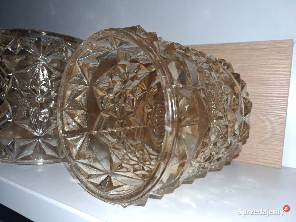 5 kloszy szklanych zdobionych PRL Warszawa