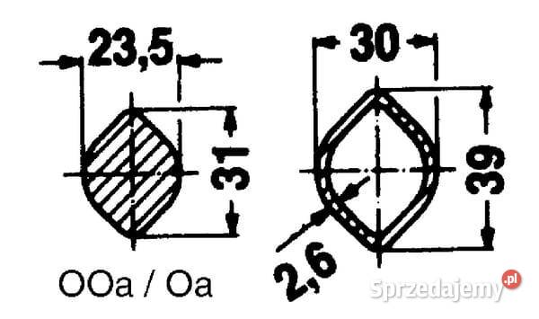 Rura profilowana cytryna Oa wew 334 zew 39x30x28 Kamionna