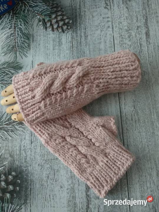Rękawiczki mitenki pudrowy róż Warszawa