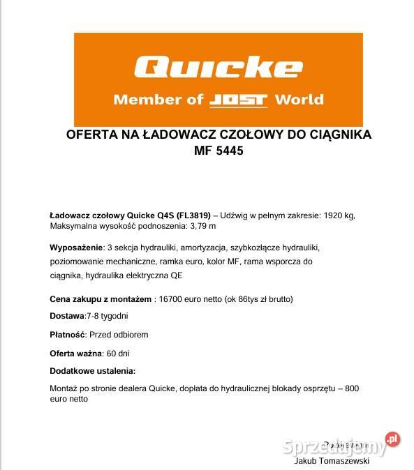 Massey turbo tur ładowacz śląskie Wręczyca Wielka