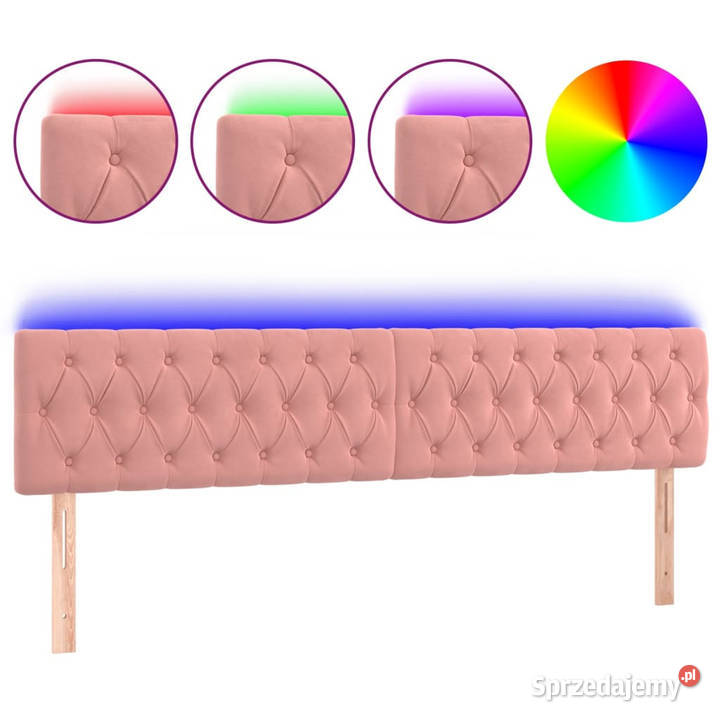 Zagłówek do łóżka z LED różowy 200x7x7888