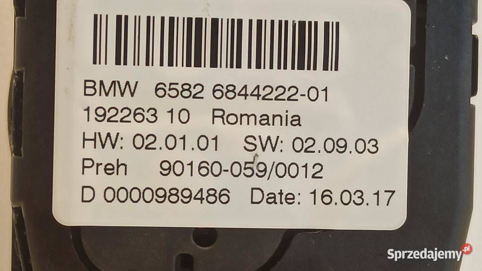 BMW 7 G11 KONTROLER IDRIVE 6844222