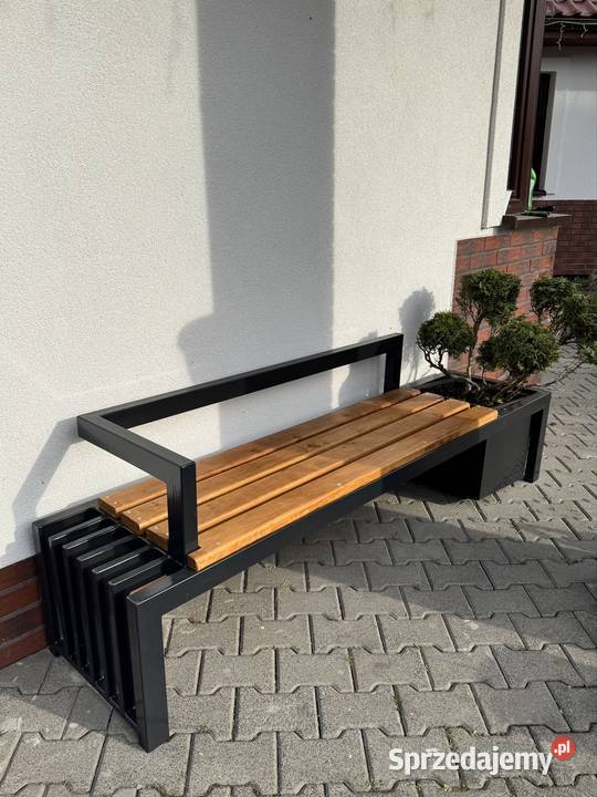 Ławka ogrodowa tarasowa z donicą metal Nowy Sącz
