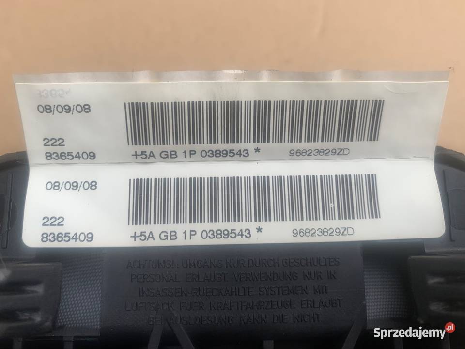 96823829ZD poduszka powietrzna kierowcy Citroen Szczecin