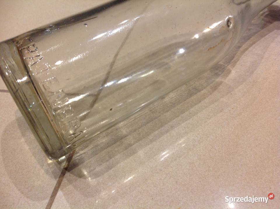 Stara Butelka Szklana z Porcelanką poj 05 L Nowa Sól