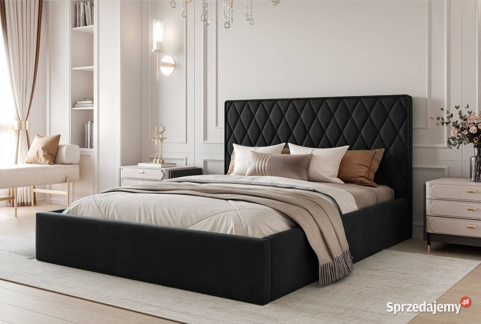 Łóżko tapicerowane z pojemnikiem Caro różne Tarchały Małe