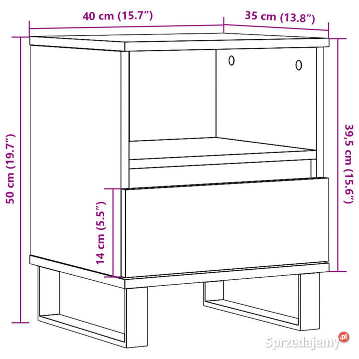 Szafka nocna stare drewno 40x35x50 materiał Warszawa