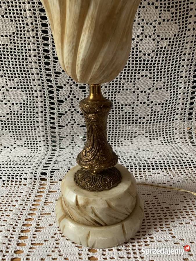 Stara elegancka duża lampa mosiądz kamień Oświetlenie Bystrzyca Kłodzka
