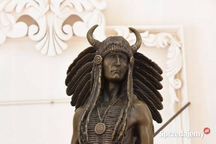 Indianin Z Włócznią Apacz Western Figura Rzeźba małopolskie