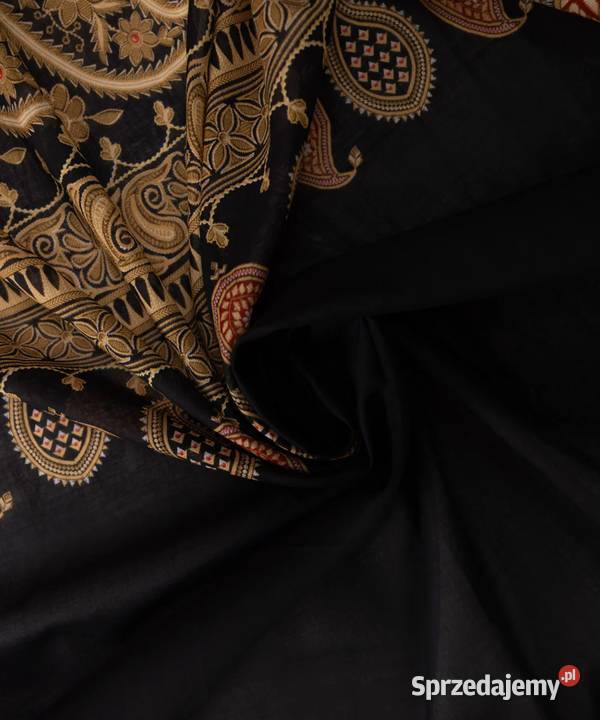 Duża chusta orient czarna bawełna paisley wzór Szczecin sprzedam
