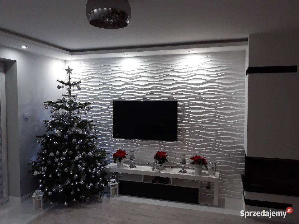 Panel dekoracyjny 3D ścienny gipsowy płyta fale