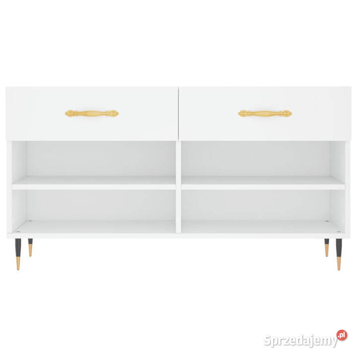Ławka z miejscem na buty biała 102x35x55