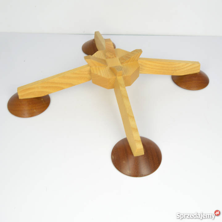 Czteroramienny świecznik drewniany Dania lata 70 Oświetlenie Warszawa sprzedam