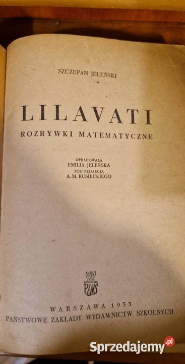 LILAVATI rozrywki matematyczne 1953 książka Katowice
