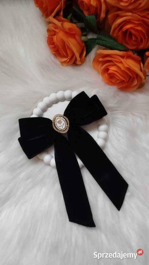Welurowa spinka kokarda do włosów Olkusz