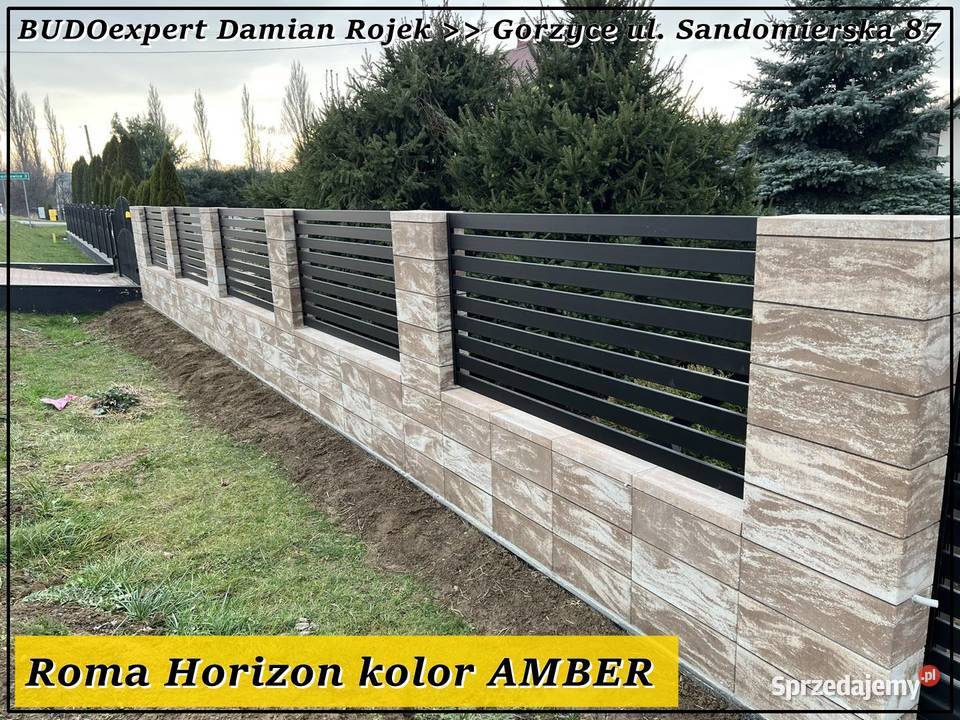 Ogrodzenie nowoczesne Joniec Roma Horizon Architektura ogrodowa Gorzyce