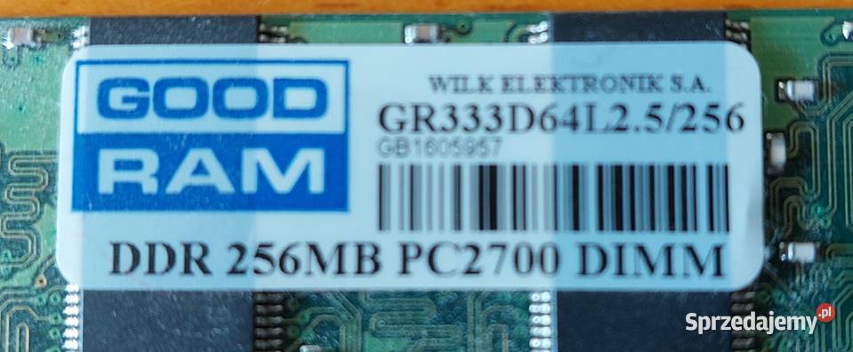 Pamięć Ram 256 MB DDR Lublin