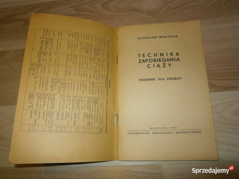 Technika zapobiegania ciąży MWisłocka 1959 Wyd I Książki i Podręczniki Łódź
