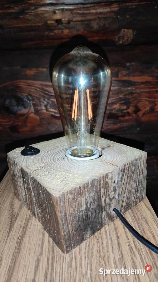 Lampka drewniana rustykalna loftowa Olsztyn sprzedam