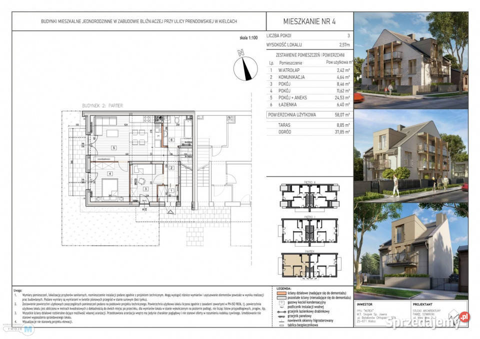 Mieszkanie Kielce 5807m2 3 pokojowe parter świętokrzyskie