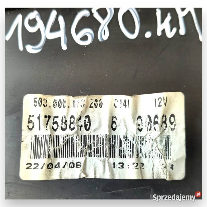 LICZNIK ZEGARY 51758840 Fiat Doblo I LIFT 16 16V osobowe Chełm