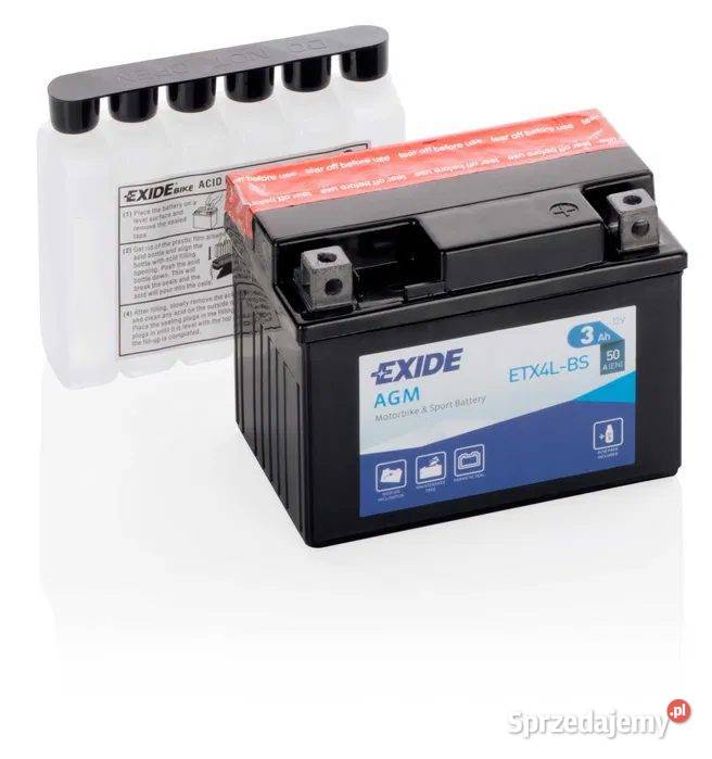 Akumulator motocyklowy EXIDE 12V3Ah YTX4LBS pomorskie Starogard Gdański