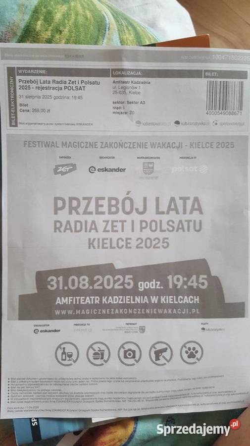 Sprzedam Dwa bilety Na koncert Przebuj radia Zet Kotki