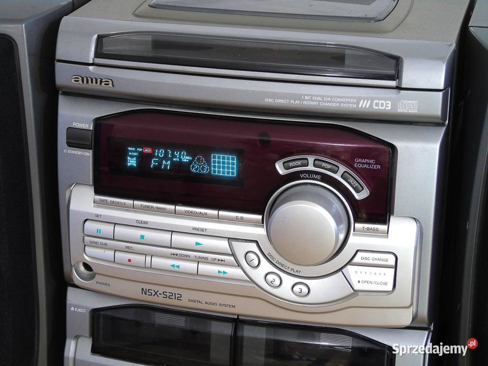 Japońska wieża Aiwa kolumny Radio CD AUX mocna Jasło sprzedam