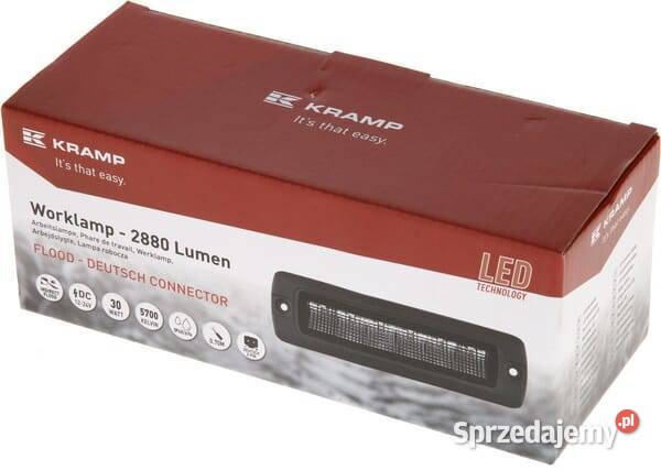 Lampa robocza LED prostokątna 30W 2880lm 1224V Kamionna