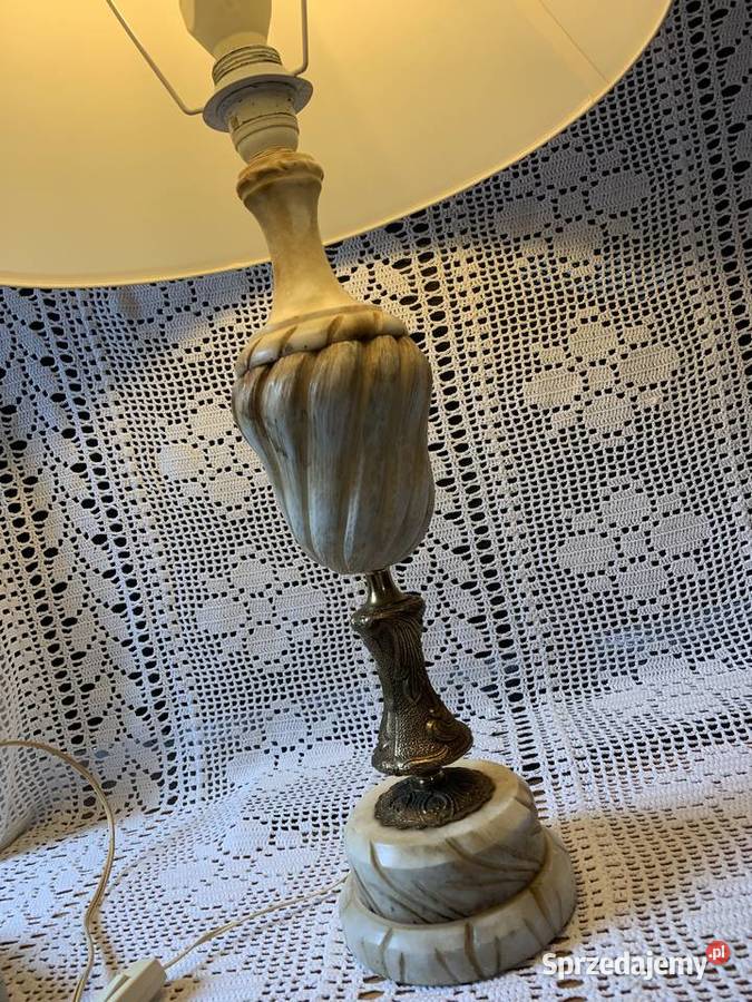 Stara elegancka duża lampa mosiądz kamień Dom i Ogród Bystrzyca Kłodzka sprzedam