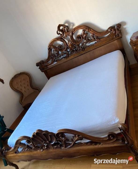 Unikatowe łoże sypialniane ludwikowskie w orzechu