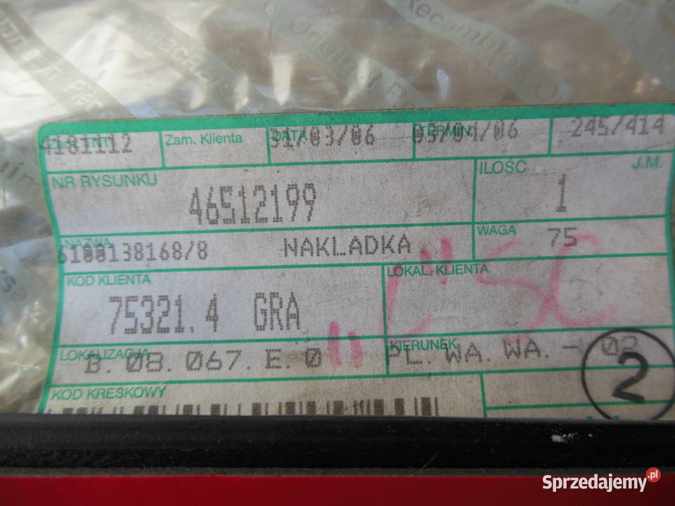 Listwa Błotnika Tył Lewa Fiat Seicento OE osobowe Listwy i nakładki sprzedam