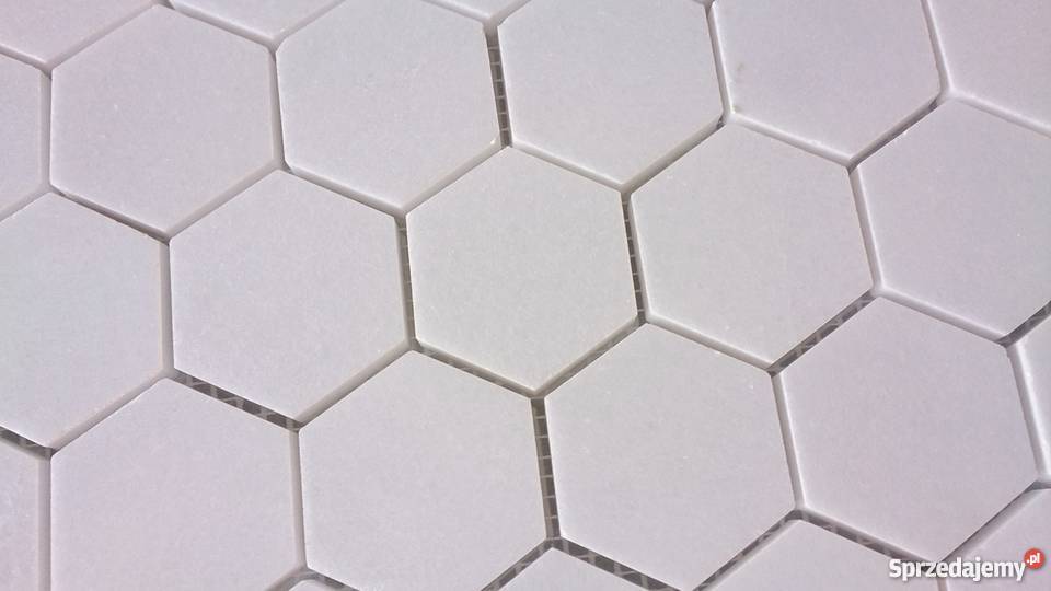 Mozaika HEXAGON Thassos White plastry miodu