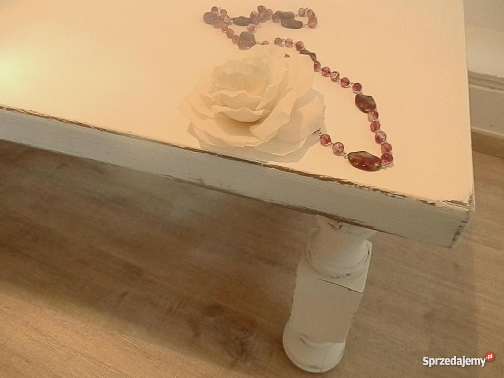 Ława niski stolik shabby chic prowansja biała Lubin
