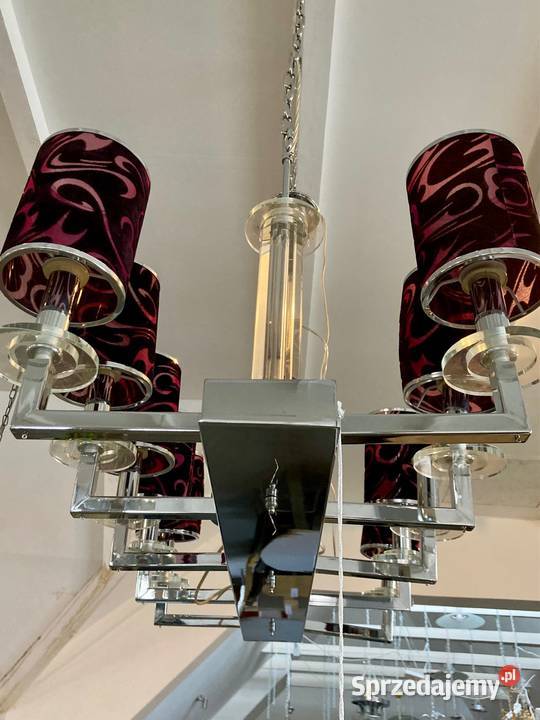 Elegancka lampa wisząca srebrna wielokolorowy sprzedam