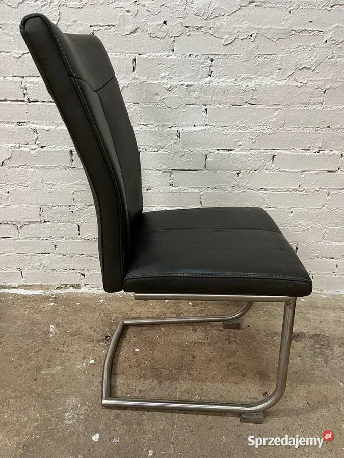 Okazja Zestaw krzeseł Aline ze skóry antracyt Opole