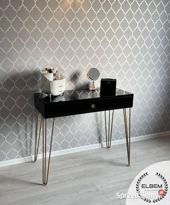 Szklana czarna toaletka konsola Glamour DOSTAWA Toaletki Meble Warszawa